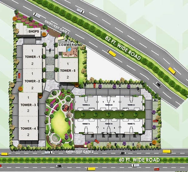 Master Plan of Shiva Hazelwood Residencies in Zirakpur, Chandigarh - Image 170124