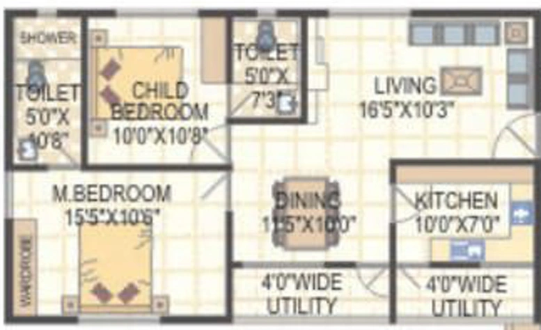 2 BHK Flat in Omcon Reign Forest in Madhurawada, Visakhapatnam - Image 816415