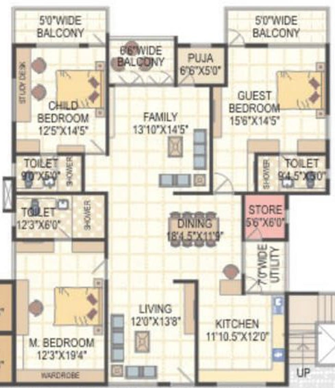 3 BHK Flat in Omcon Reign Forest in Madhurawada, Visakhapatnam - Image 816420
