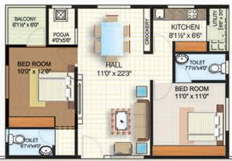 2 BHK Flat in Sardar Nest Serene in Gajuwaka, Visakhapatnam - Image 816430
