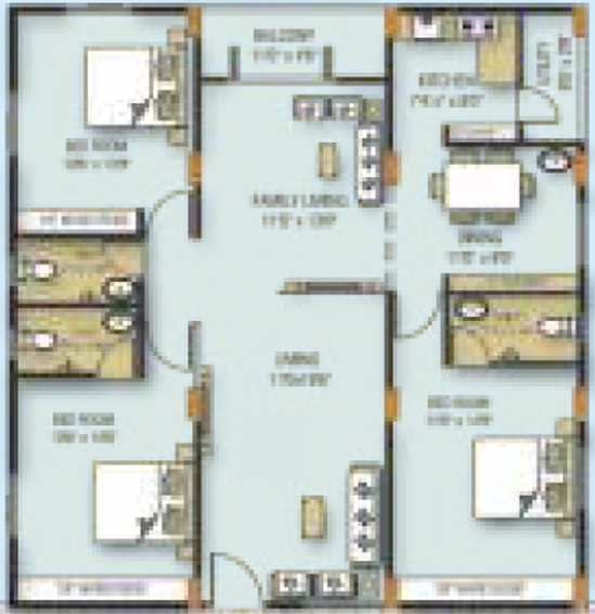 3 BHK Flat in Sardar Nest Senora in Gajuwaka, Visakhapatnam - Image 816439