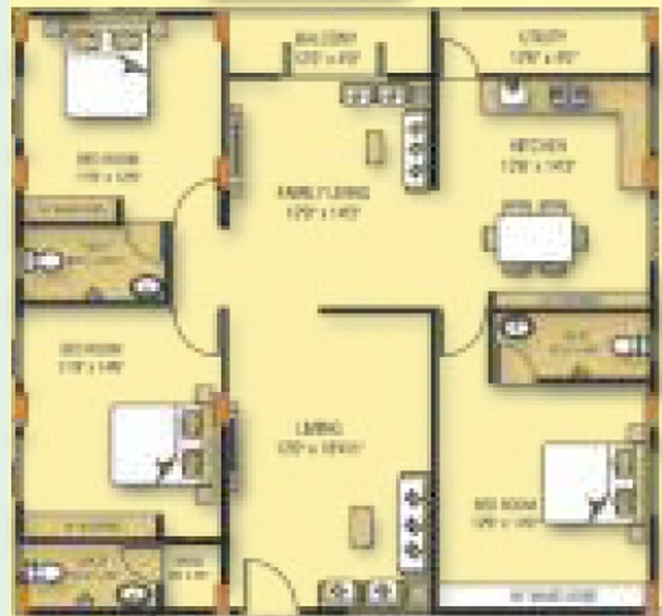 3 BHK Flat in Sardar Nest Senora in Gajuwaka, Visakhapatnam - Image 816440
