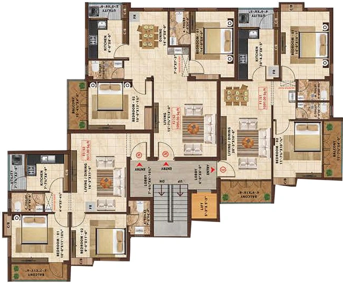 Floor Plan of VGK Aarna in Tambaram, Chennai - Image 170219