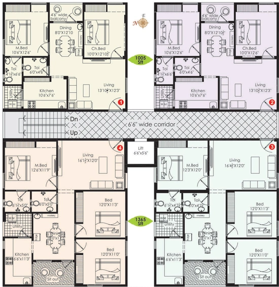 Floor Plan of Vaishno Ramya Rays in Rushikonda, Visakhapatnam - Image 170247