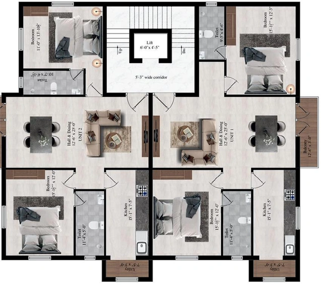 Floor Plan of Frontier Exquisite in Thoraipakkam, Chennai - Image 170256