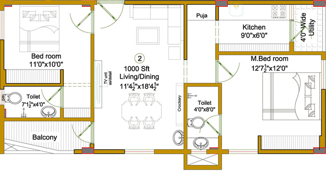 2 BHK Flat in Vaishno Vasudha in Madhurawada, Visakhapatnam - Image 816488