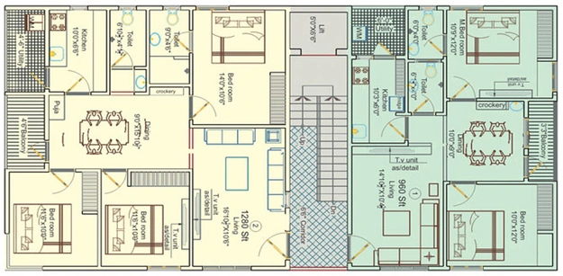 Floor Plan of Vaishno Vihar in Pendurthi, Visakhapatnam - Image 170334
