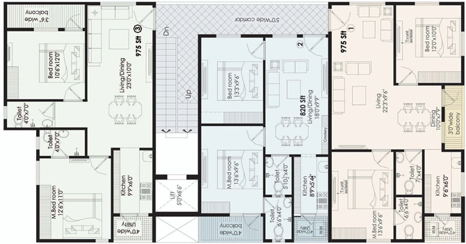 Floor Plan of Vaishno Vikas in Madhurawada, Visakhapatnam - Image 170364