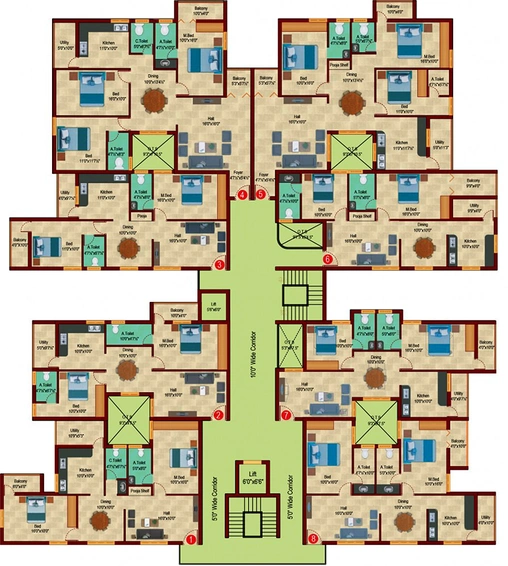 Floor Plan of Sree Daksha Sanshray Phase 2 in Vadavalli, Coimbatore - Image 170399