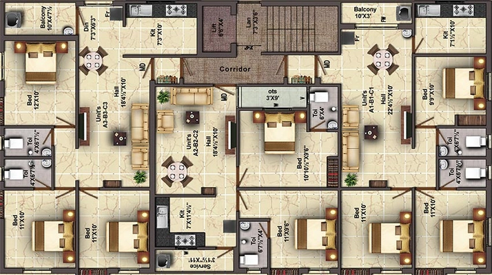 Floor Plan of Visruth Jayram in Vadapalani, Chennai - Image 170424