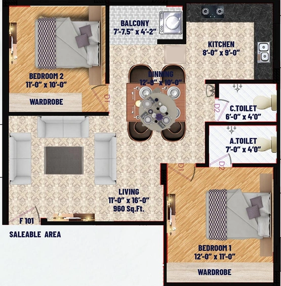 2 BHK Flat in Padma Sunshine in Porur, Chennai - Image 816586