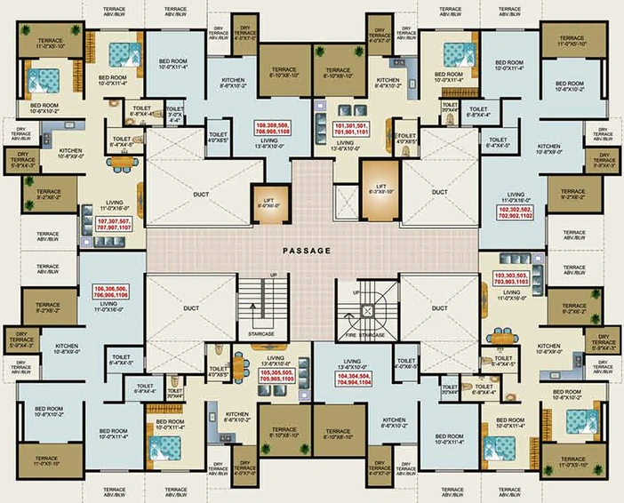 Floor Plan of Bhalachandra Avenns in Ravet, Pune - Image 170607