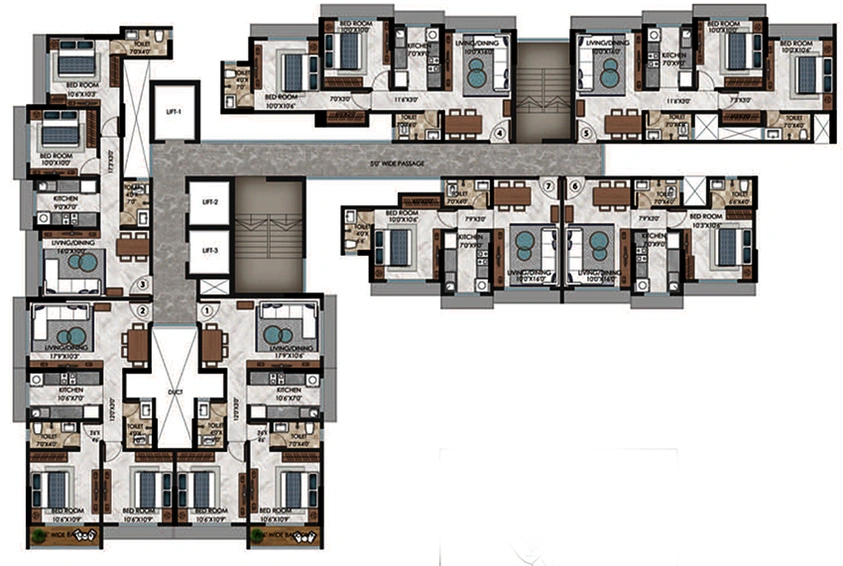 Floor Plan of Q Merkez in Vasai East, Palghar - Image 170724