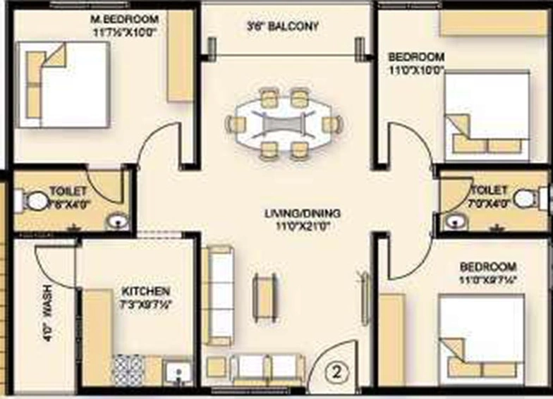 3 BHK Flat in Burugupalli Devi in Gandhi Nagar, Visakhapatnam - Image 816795