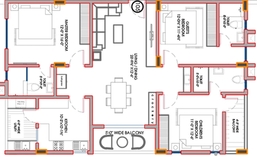 3 BHK Flat in Fame Enclave in Rushikonda, Visakhapatnam - Image 816798