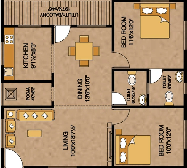 2 BHK Flat in Padmaja Pride in Madhurawada, Visakhapatnam - Image 816818