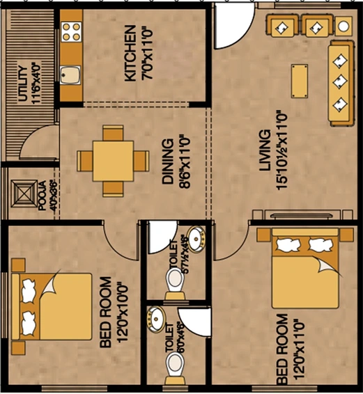 2 BHK Flat in Padmaja Pride in Madhurawada, Visakhapatnam - Image 816817