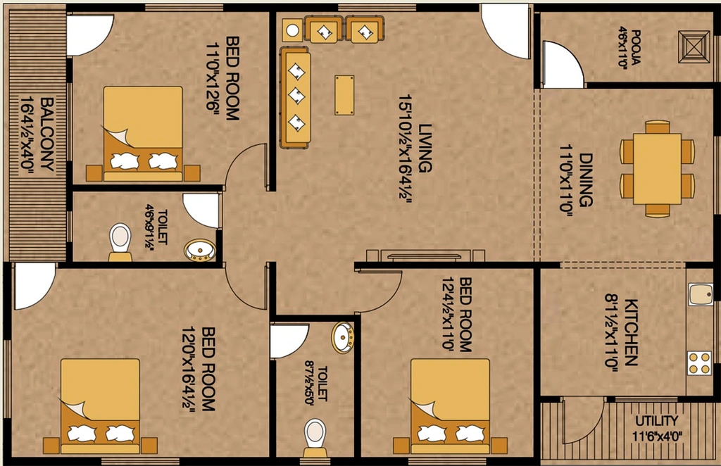 3 BHK Flat in Padmaja Pride in Madhurawada, Visakhapatnam - Image 816820