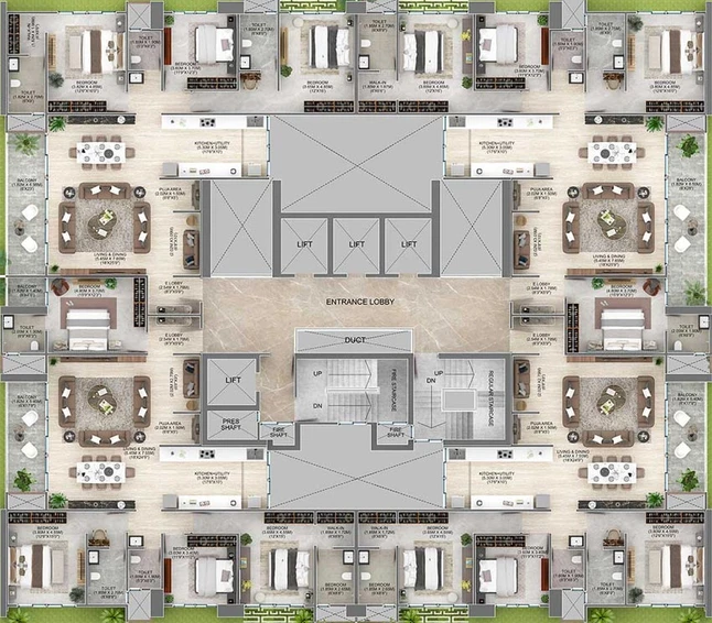 Floor Plan of Majestique The Crown in Gultekdi, Pune - Image 114770