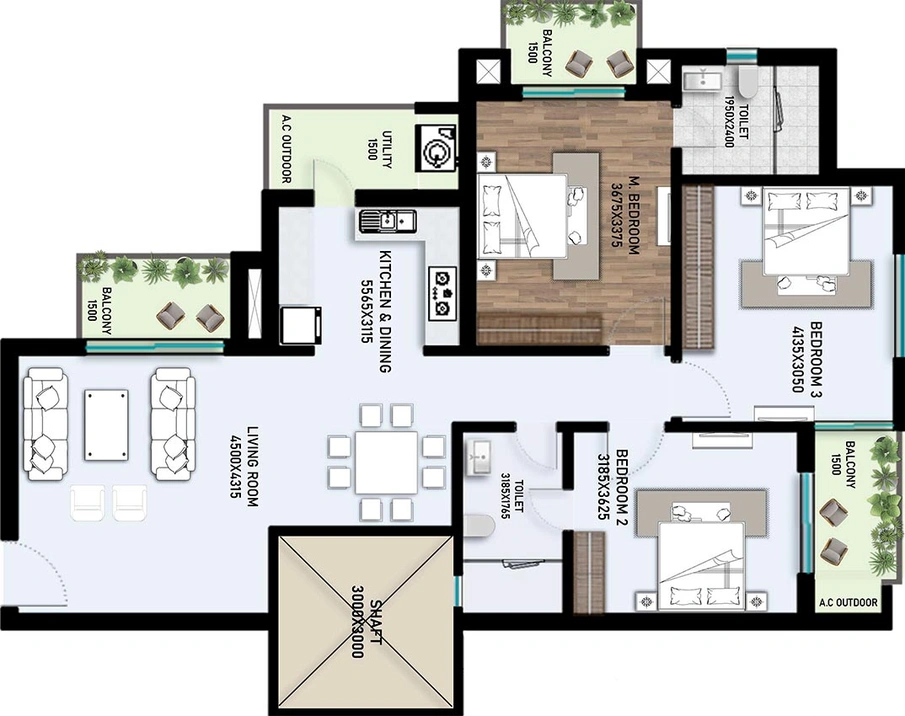 3 BHK Flat in Sapphire Imperial Estates in Sultanpur Road, Lucknow - Image 816842