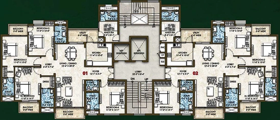 Floor Plan of Omaxe Cassia in Kalli Pashchim, Lucknow - Image 171368