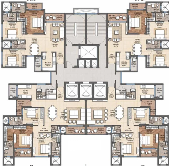Floor Plan of Shalimar One World Marbella in Gomti Nagar Extension, Lucknow - Image 171441