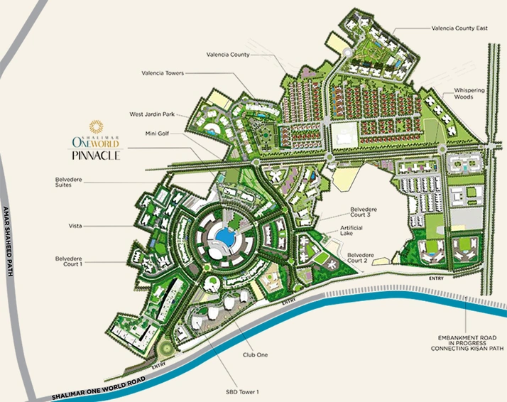 Master Plan of Shalimar One World Pinnacle in Gomti Nagar Extension, Lucknow - Image 171454