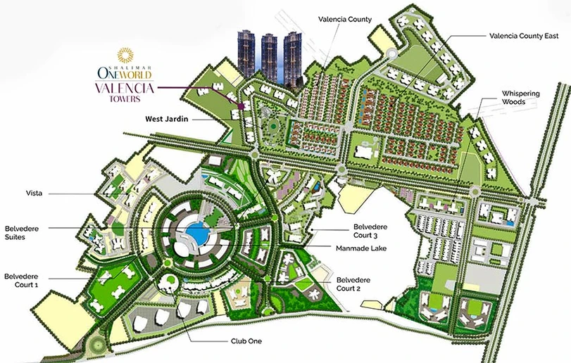 Master Plan of Shalimar One World Valencia Towers in Gomti Nagar Extension, Lucknow - Image 171513