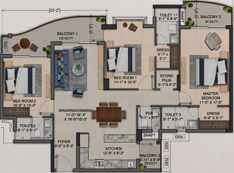 3 BHK Flat in Jashn Elevate Club Towers in Sushant Golf City, Lucknow - Image 816965