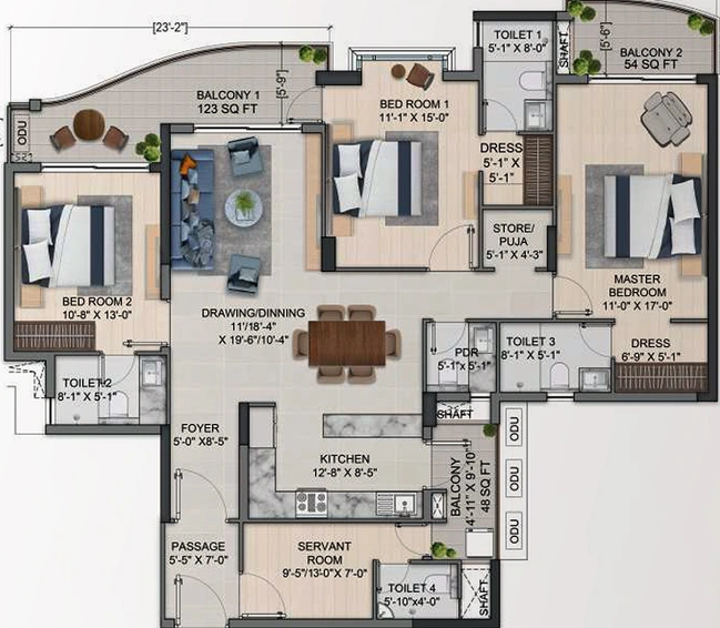 3 BHK Flat in Jashn Elevate Club Towers in Sushant Golf City, Lucknow - Image 816966
