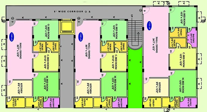 Floor Plan of Fame Ocean View in Yendada, Visakhapatnam - Image 171551