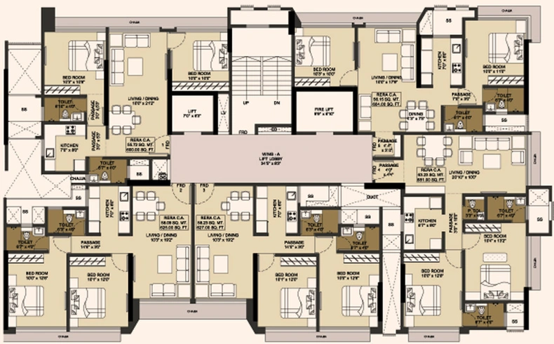 Floor Plan of Dotom Hilton in Borivali West, Mumbai - Image 114648