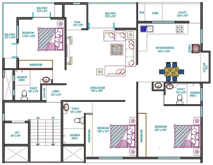 3 BHK Flat in Sakhare Divine Pearl in Gangapur Road, Nashik - Image 816973