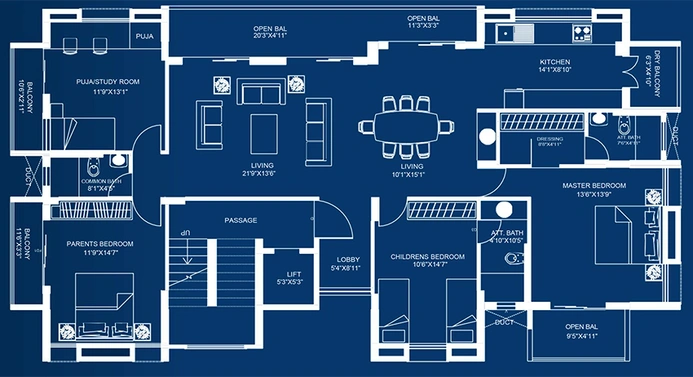 4 BHK Flat in Kailash Shivalay in Gangapur Road, Nashik - Image 816977