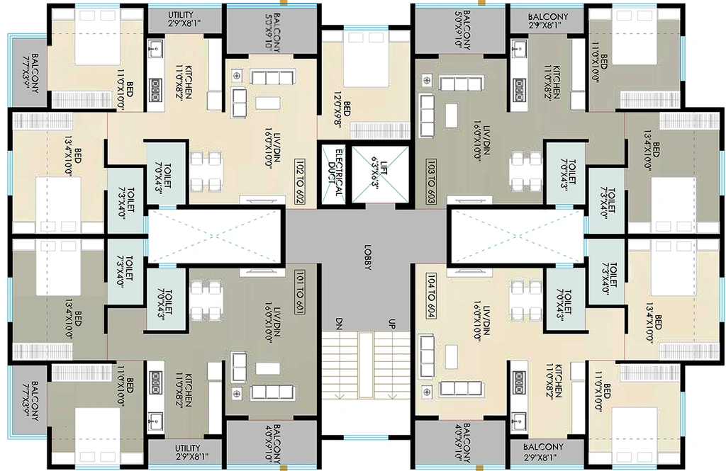 Floor Plan of GT Torna in Gangapur Road, Nashik - Image 171583