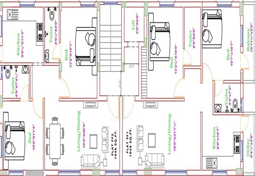 Floor Plan of Kenaan KLM 6 in Kolathur, Chennai - Image 171613