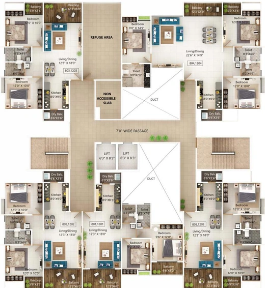 Floor Plan of Majestique Memories in Handewadi, Pune - Image 114403