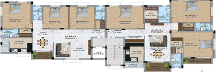 Floor Plan of Traventure Zeal in Virugambakkam, Chennai - Image 171773
