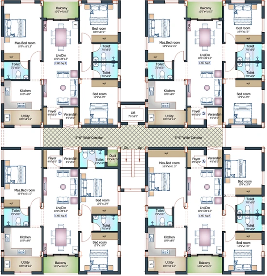 Floor Plan of Pushkar Serenity in Thiruvanmiyur, Chennai - Image 171950