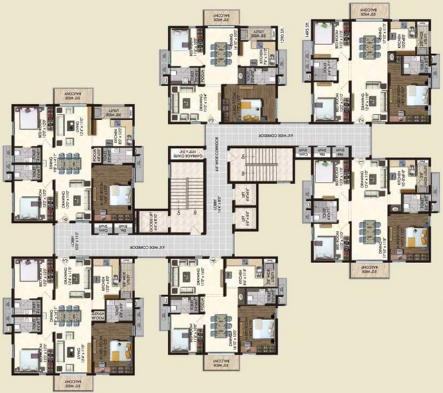 Floor Plan of Honer Vivantis in Gachibowli, Hyderabad - Image 114391