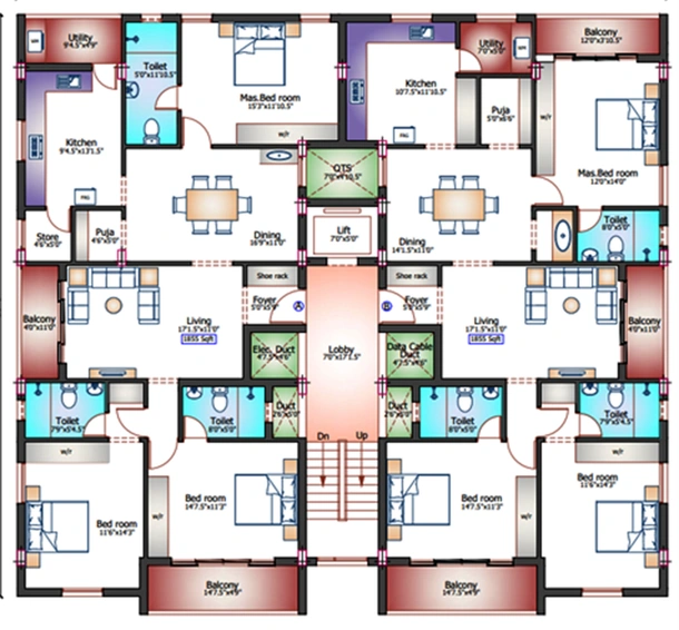 Floor Plan of Pushkar Tulasi in Ashok Nagar, Chennai - Image 171960