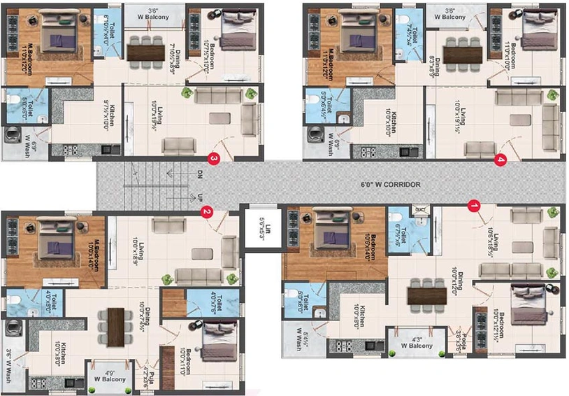 Floor Plan of Nirmal Pearl in Yapral, Hyderabad - Image 172013