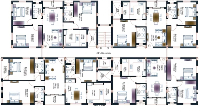 Floor Plan of Pushkar The Brooksdale in Nungambakkam, Chennai - Image 172393