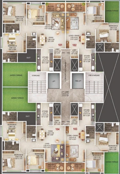 Floor Plan of Majestique Aravali in Warje, Pune - Image 114417