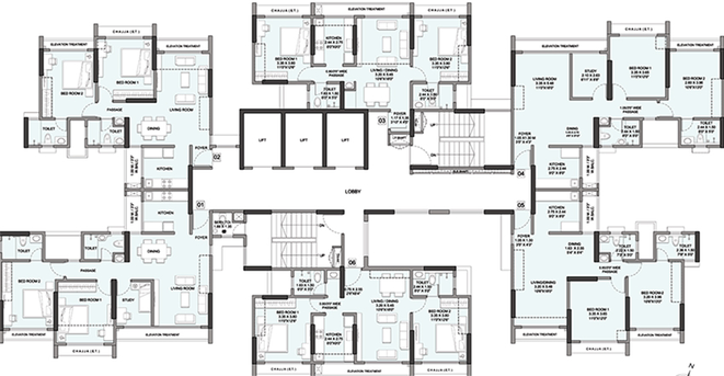 Floor Plan of Terraform Elite Solitaire in Kolshet Road, Thane - Image 172432