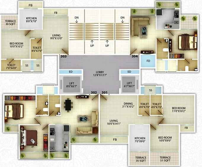 Floor Plan of Unimont Sapphire in Ulwe, Navi Mumbai - Image 172668
