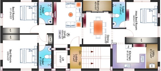 Floor Plan of Pushkar Panasa in Anna Nagar, Chennai - Image 172767