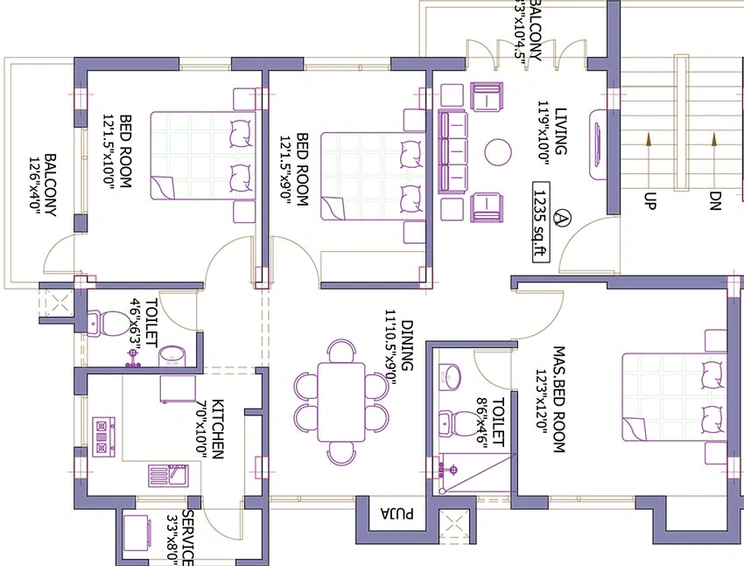 3 BHK Flat in Pushkar Parameshwar in Anna Nagar, Chennai - Image 817419
