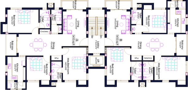 Floor Plan of Pushkar PV Sree Raman Enclave in Perambur, Chennai - Image 172849