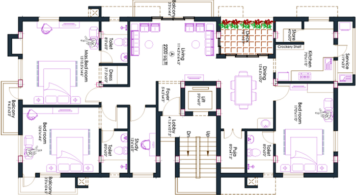 3 BHK Flat in Pushkar Saiarpitha Residence in Anna Nagar, Chennai - Image 817475